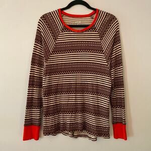 Aerie Purple Gray Waffle Knit Loungewear Long Sleeve Top Women's size Small